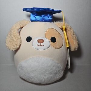 Squishmallows Harris The Dog Yellow Brown Graduation 9" Plush NWT